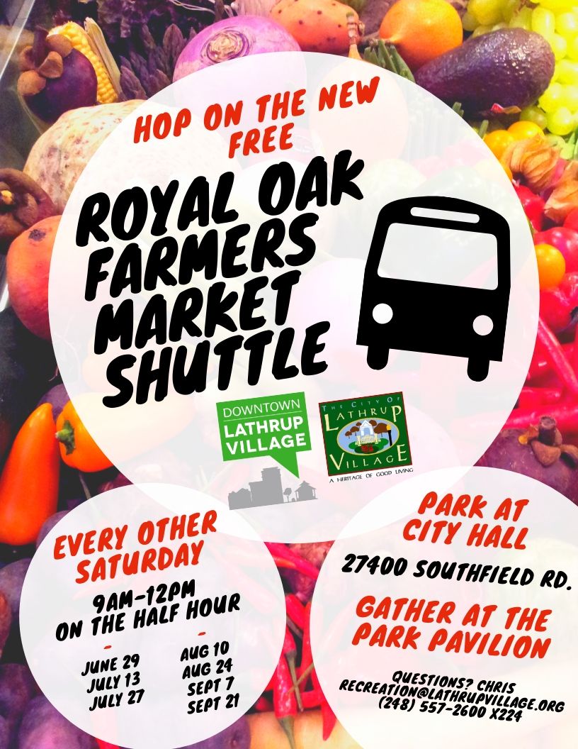 Royal Oak farmers Market Shuttle 2019